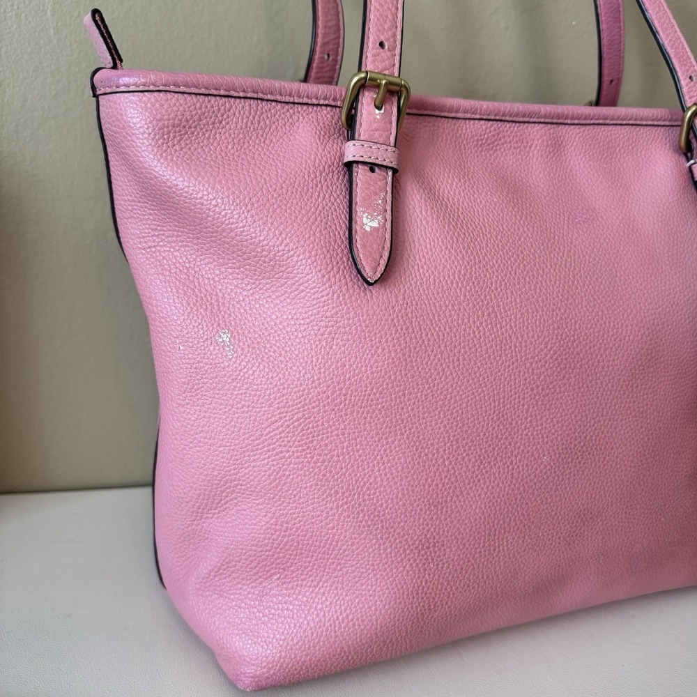 Coach Bubblegum Pink Pebbled Leather Taylor Shoulder Tote Bag Purse CC395 Cute - Picture 5 of 12